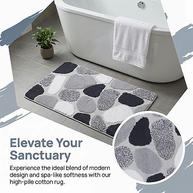 Bathroom Rugs Absorbent Non Slip Backing Soft Plush Bath Rugs Shower Rug Quick Dry Mats for Bathroom