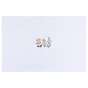 Cotton Bathroom Rug Absorbent Embroidered Bath Mat Washable Floor Towel Mat