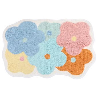 Printed Bathroom Rug Ultra Soft Absorbent Plush Bath Mat Non Slip Machine Washable Shower Rug