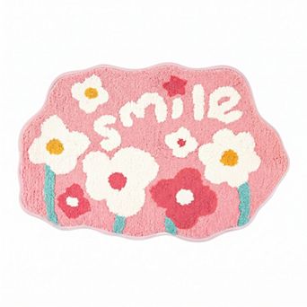 Printed Bathroom Rug Ultra Soft Absorbent Plush Bath Mat Non Slip Machine Washable Shower Rug