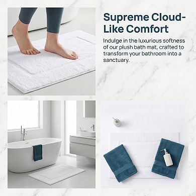 Premium Bath Rug Extra Plush Absorbent Microfiber Bathroom Mat Non Slip Machine Washable Shaggy Rug