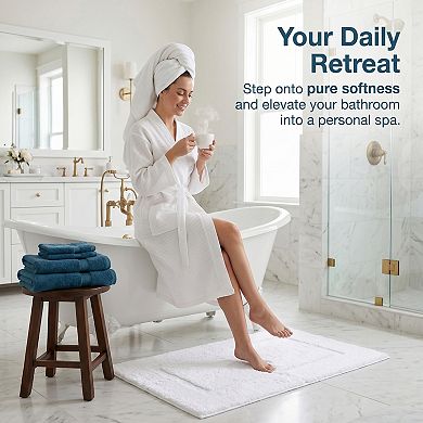 Premium Bath Rug Extra Plush Absorbent Microfiber Bathroom Mat Non Slip Machine Washable Shaggy Rug
