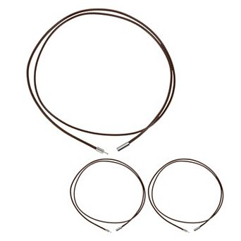 Leather Necklace Rope 0.06" Thick 3 pc (Buckle 3.0) Length 23.62" Brown