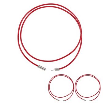3 pc Leather Necklace Waxed Rope Chain 17.72" Length 0.06" Thickness