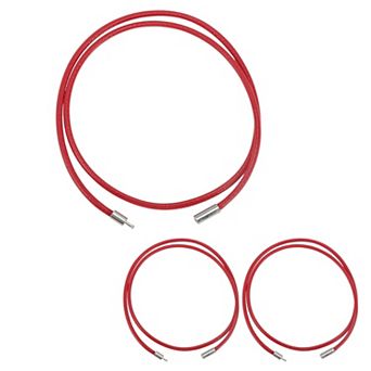 3 pc Leather Necklace Waxed Rope Chain 21.65" Length 0.12" Thickness