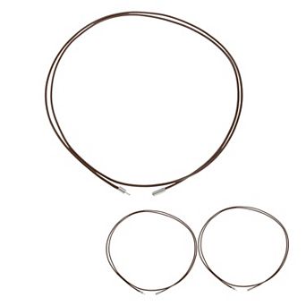 3 pc Leather Necklace Waxed Rope Chain 31.5" Length 0.06" Thickness
