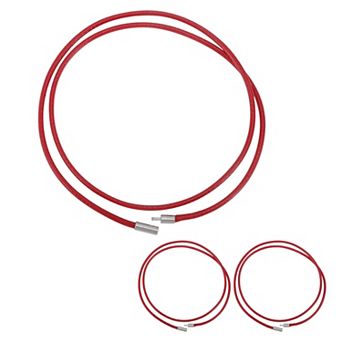 3 pc Leather Necklace Waxed Rope Chain 23.62" Length 0.12" Thickness