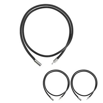 3 pc Leather Necklace Waxed Rope Chain 19.69" Length 0.12" Thickness