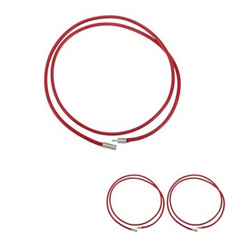 3 pc Leather Necklace Waxed Rope Chain 27.56" Length 0.12" Thickness