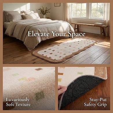 Boho Kitchen Runner Rug Non Slip Machine Washable Runner for Hallway Bedside Soft Faux Wool Mat