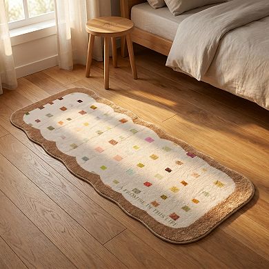 Boho Kitchen Runner Rug Non Slip Machine Washable Runner for Hallway Bedside Soft Faux Wool Mat