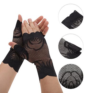 8.46"x3.54" Anti-slip Lace Manicure Gloves 1 Pair