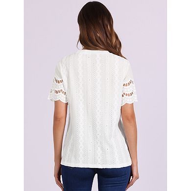 2 Packs Summer Casual Tops for Women's Crew Neck Short Sleeve Solid Shirts Top