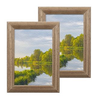 4.29 x 5.79 x 1.18 Inch Wooden Photo Frame, Small Photo Displays 2 pc
