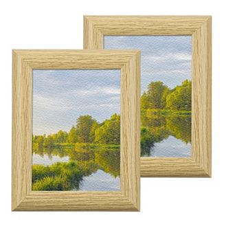 3.78 x 4.8 x 1.18 Inch Wooden Photo Frame, Small Photo Displays 2 pc