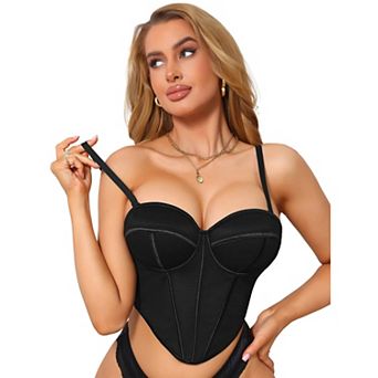 Mesh Sheer Corset Tops for Women Sleeveless Underwired Bustier Bra Going Out Tank Tops