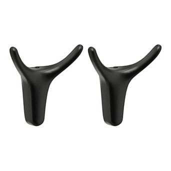 Coat Rack Wall Mount Zinc Coat Hook Hat Rack Single Hook Horn Design Wall Hooks 2Pcs2.5x1.5x2.6in