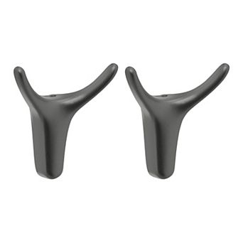 Coat Rack Wall Mount Zinc Coat Hook Hat Rack Single Hook Horn Design Wall Hooks 2Pcs2.5x1.5x2.6in