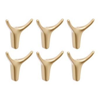 Coat Rack Wall Mount Zinc Coat Hook Hat Rack Single Hook Horn Design Wall Hooks 6Pcs2.5x1.5x2.6in