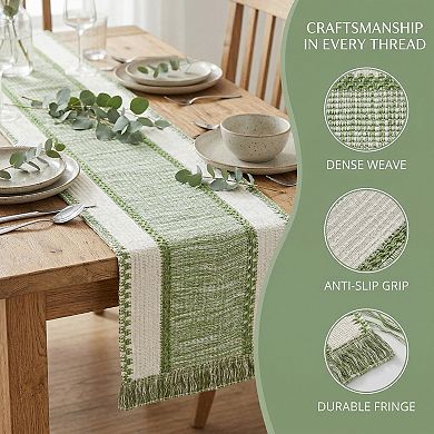 Table Runner for Kitchen Decor Birthday Decorations Long Kitchen Runner with Tassel 11.8x63in