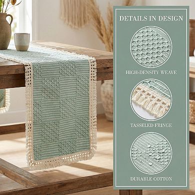 Table Runner for Kitchen Decor Birthday Decorations Tassel Kitchen Table Runneration 13x70.9in