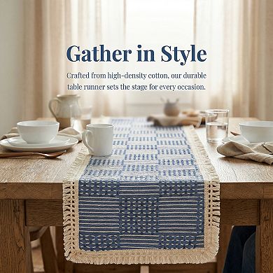 Table Runner for Kitchen Decor Birthday Decorations Tassel Kitchen Table Runneration 13x78.7in