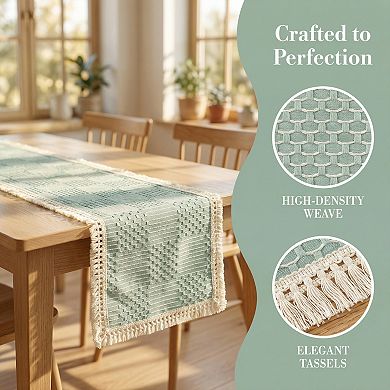 Table Runner for Kitchen Decor Birthday Decorations Tassel Kitchen Table Runneration 13x63in