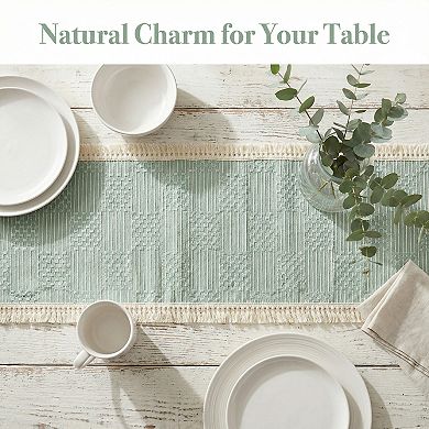 Table Runner for Kitchen Decor Birthday Decorations Tassel Kitchen Table Runneration 13x63in