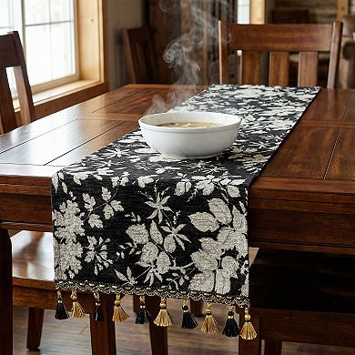 Table Runner for Kitchen Decor Birthday Decoration Floral Kitchen Runner with Tassel 13.8x63in