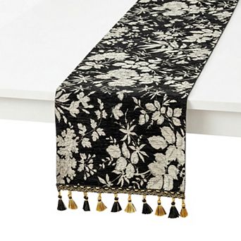 Table Runner for Kitchen Decor Birthday Decoration Floral Kitchen Runner with Tassel 13.8x63in