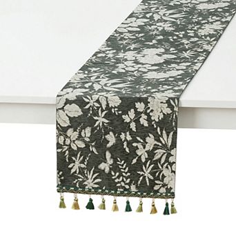 Table Runner for Kitchen Decor Birthday Decoration Floral Kitchen Runner with Tassel 13.8x63in