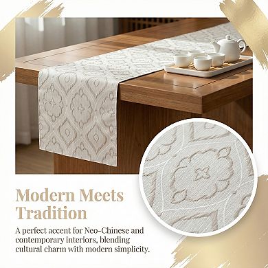 Table Runner for Kitchen Decor Long Washable Polyester Kitchen Runneration 13.8x63in