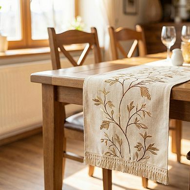 Long Washable Floral Table Runner for Kitchen and Dining Table Decor 15.4x63in