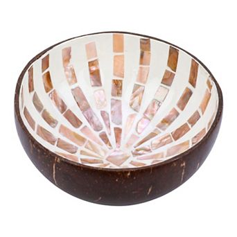 Handmade Natural Coconut Shell Decorative Bowl Catchall Tray Unique Hand Painted Art Bowl for Table