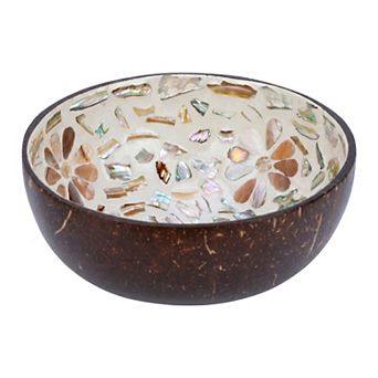 Handmade Natural Coconut Shell Decorative Bowl Catchall Tray Unique Hand Painted Art Bowl for Table