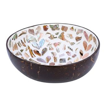 Handmade Natural Coconut Shell Decorative Bowl Catchall Tray Unique Hand Painted Art Bowl for Table