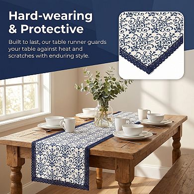 Table Runner for Kitchen DecorWashable Cotton Kitchen Runner for Table 11.8x70.9in