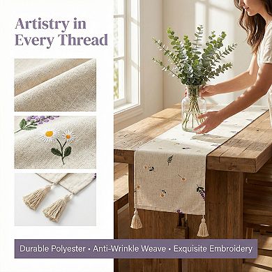 Table Runner for Kitchen Decor Decorations Polyester Kitchen Runner with Tasselation 11.8x70.9in