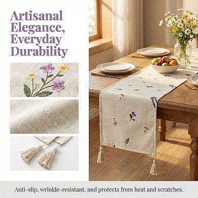 Table Runner for Kitchen Decor Decorations Polyester Kitchen Runner with Tasselation 11.8x78.7in