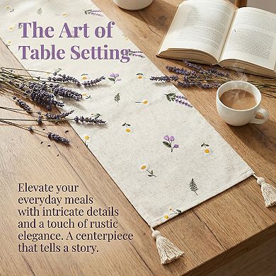 Table Runner for Kitchen Decor Decorations Polyester Kitchen Runner with Tasselation 11.8x78.7in