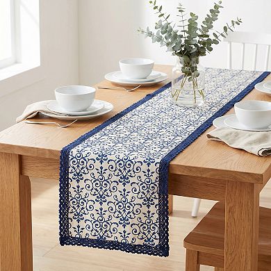Table Runner for Kitchen DecorWashable Cotton Kitchen Runner for Table 11.8x108.3in