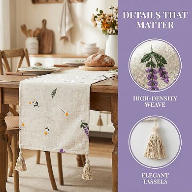 Table Runner for Kitchen Decor Decorations Polyester Kitchen Runner with Tasselation 11.8x63in