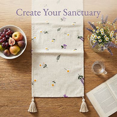 Table Runner for Kitchen Decor Decorations Polyester Kitchen Runner with Tasselation 11.8x63in