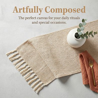 Table Runner for Kitchen DecorLong Washable Tassels Kitchen Runner for Kitchen 13x63in