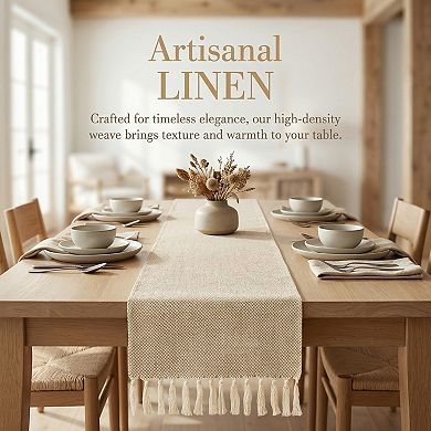 Table Runner for Kitchen DecorLong Washable Tassels Kitchen Runner for Kitchen 13x63in