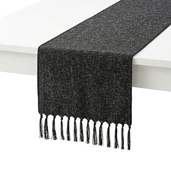 Table Runner with Tassels for Kitchen DecorWashable Polyester Kitchen Runner 13x63in