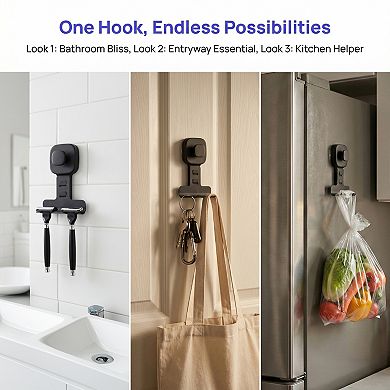 Suction Cup Hooks for Shower 2 Pack Wall Hooks for Hanging Multipurpose Hook5.3in