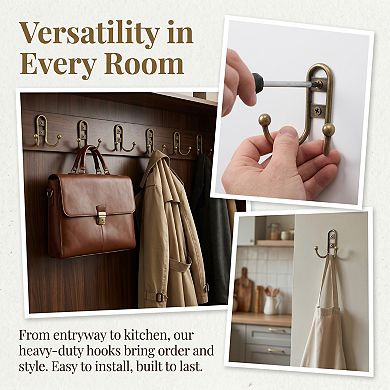 Utility Hooks 8Pcs Metal Durable Hooks Multi Purpose Wall Hooks2.8x2.6in