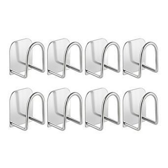 Utility Hooks 8 pc Metal Durable Hooks Wall Hooks for Hanging Adhesive Hooks1.7x1.8in