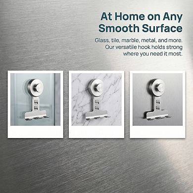 Suction Cup Hooks for Shower 2 Pack Wall Hooks for Hanging Multipurpose Hook5.3x2.4in
